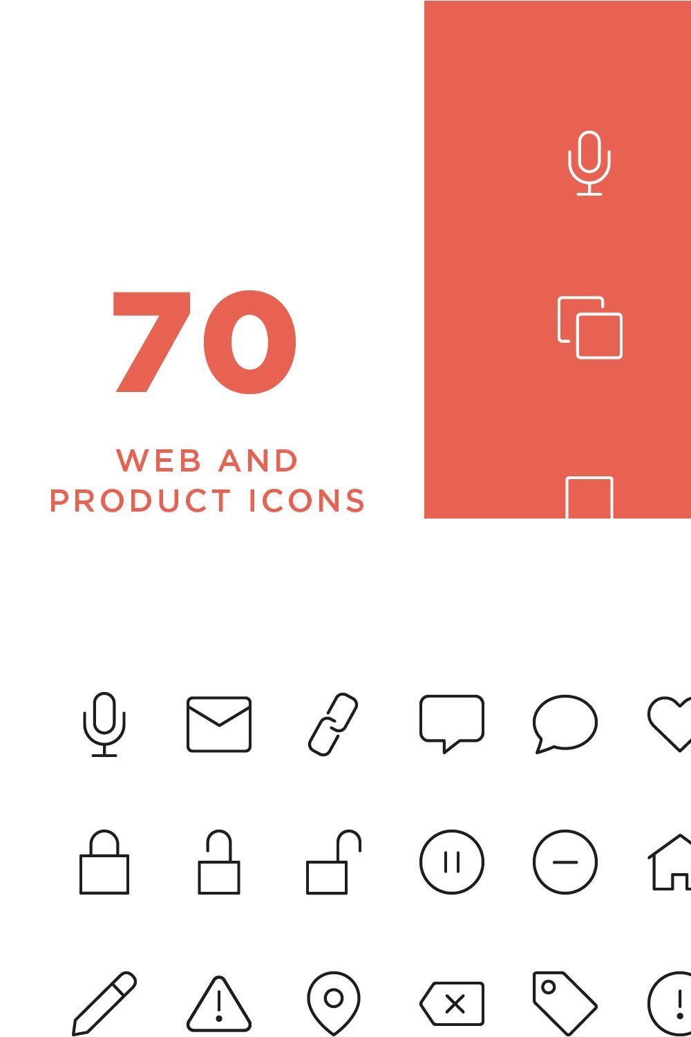Minimal Web and Product Icons pinterest preview image.