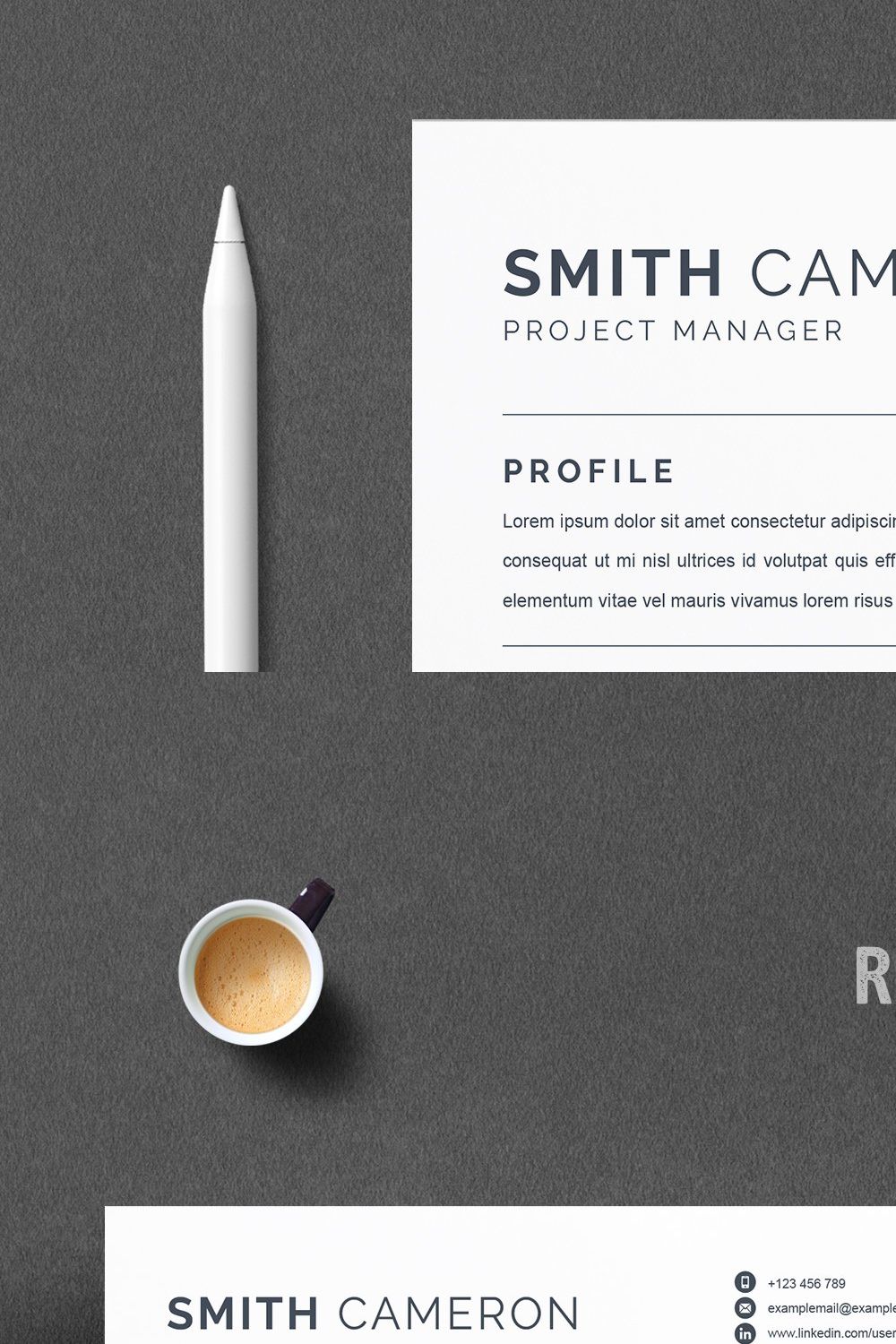Minimalist Word Resume / CV Template pinterest preview image.