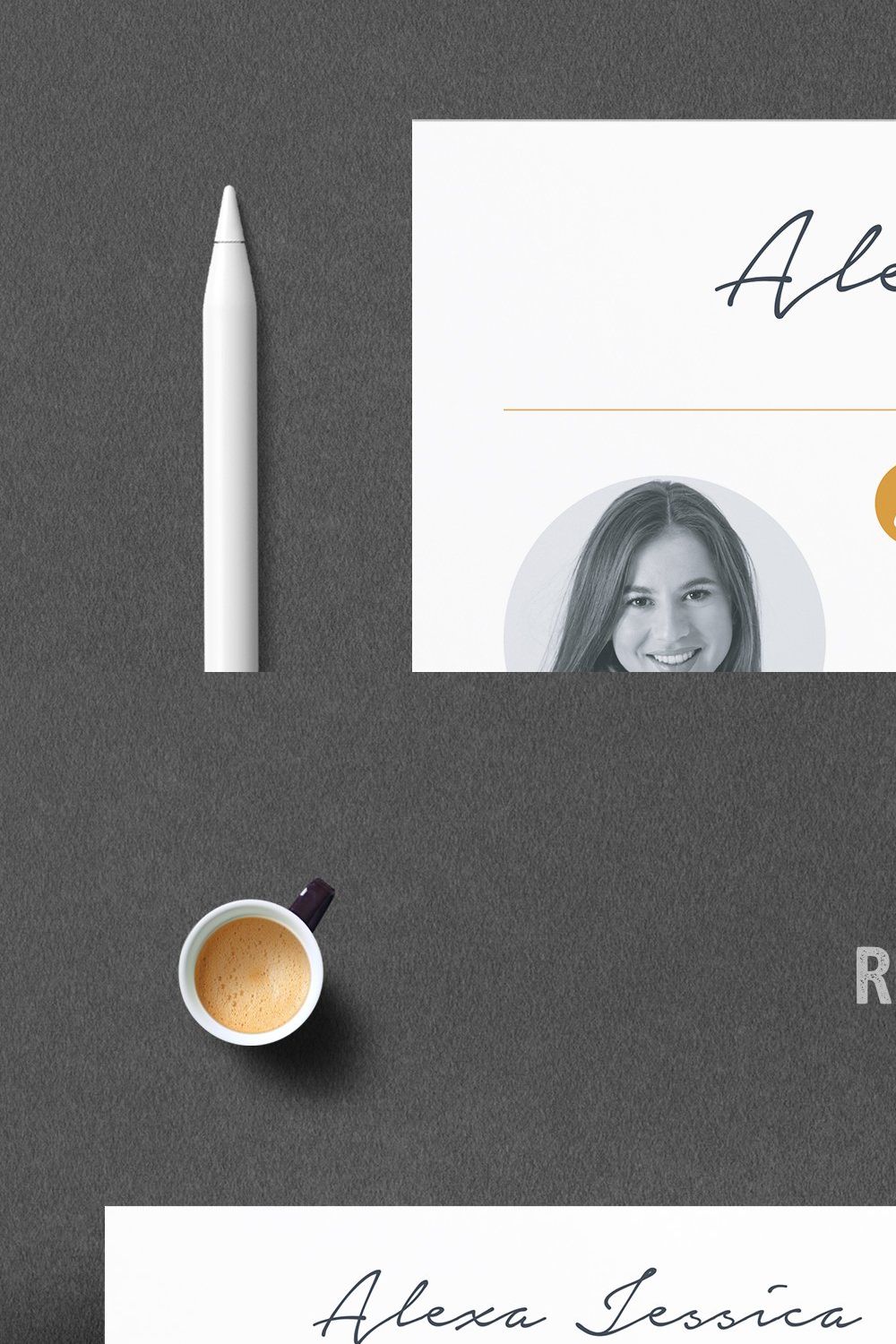 Modern and Clean Resume Template pinterest preview image.