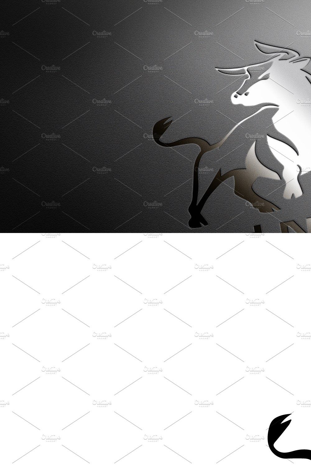 Modern Bull Logo - Mock-Up & Vector pinterest preview image.