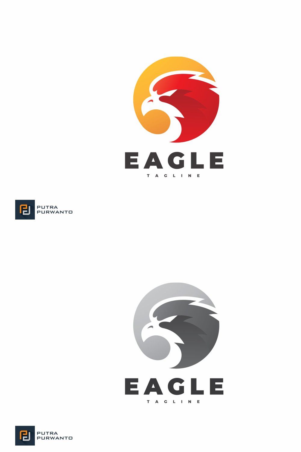 Modern Eagle Falcon Logo Design pinterest preview image.