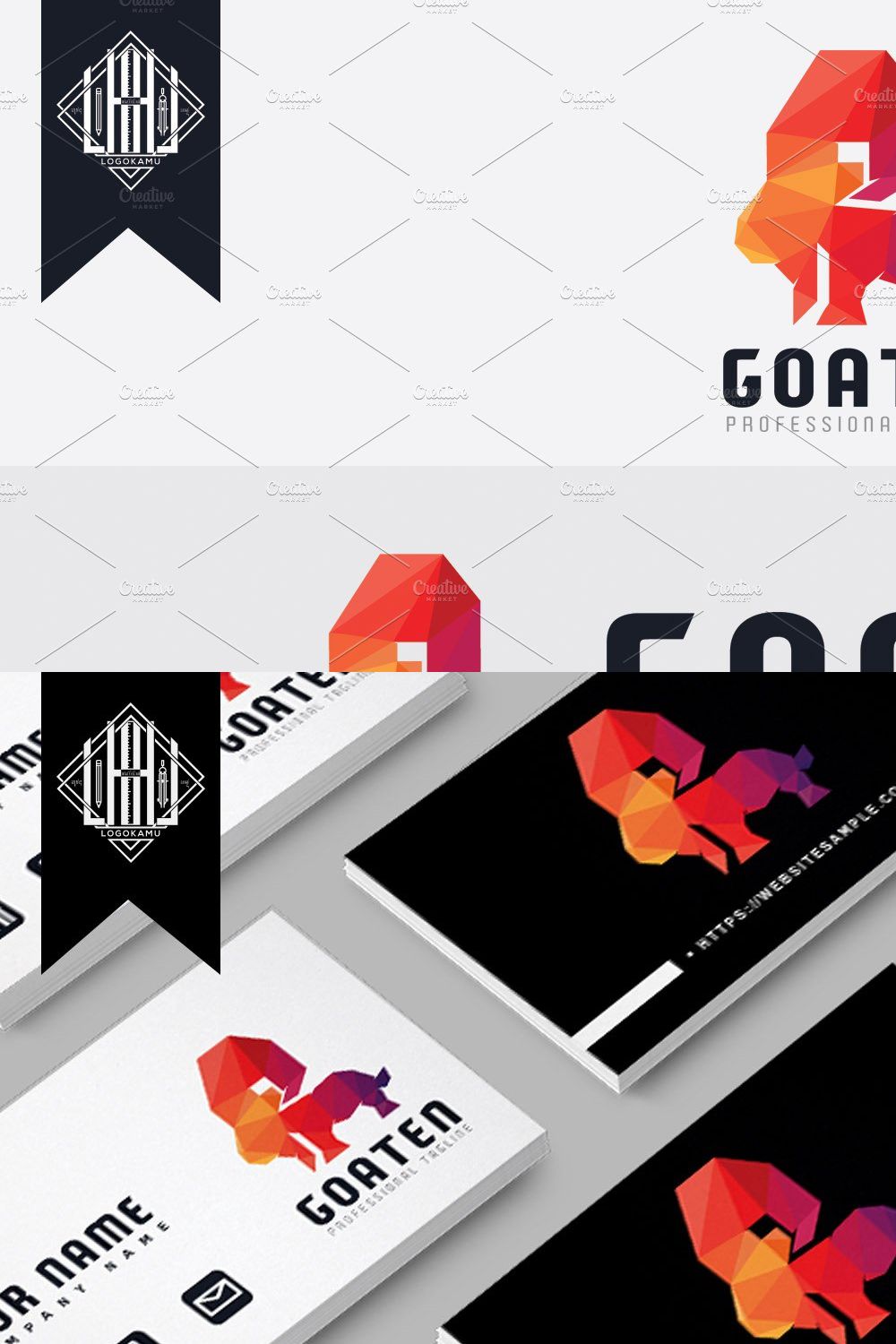 Modern Goat Logo pinterest preview image.
