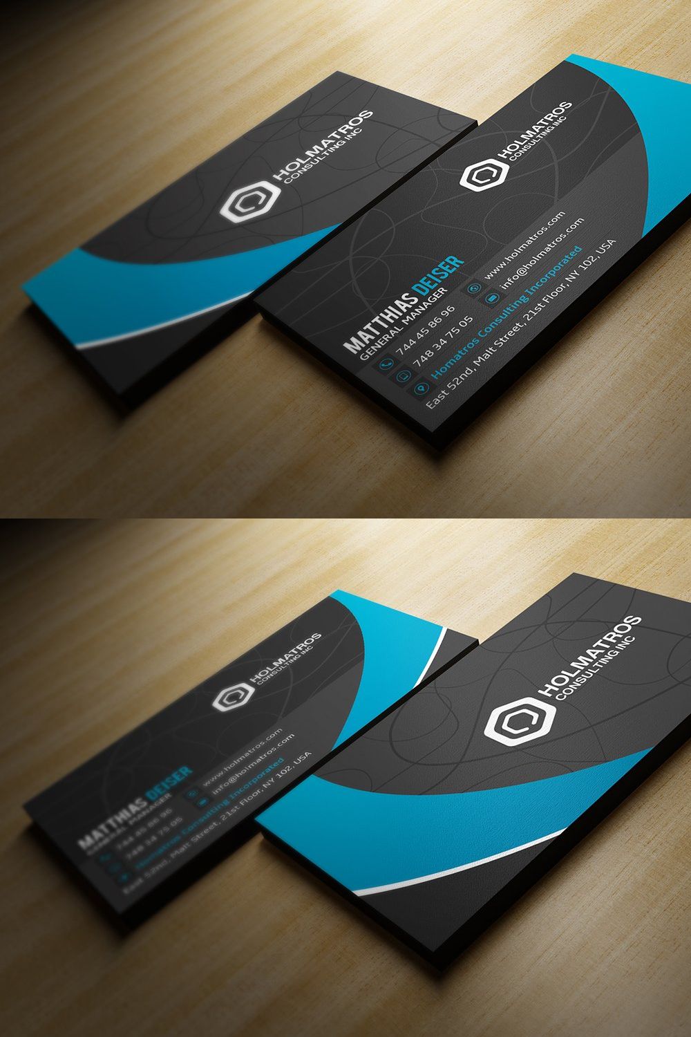 Modern Grey Business Card pinterest preview image.