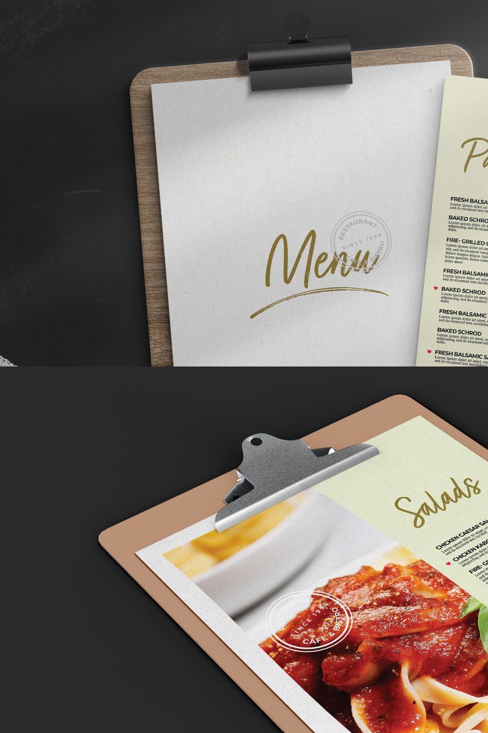 Modern Menu Template pinterest preview image.