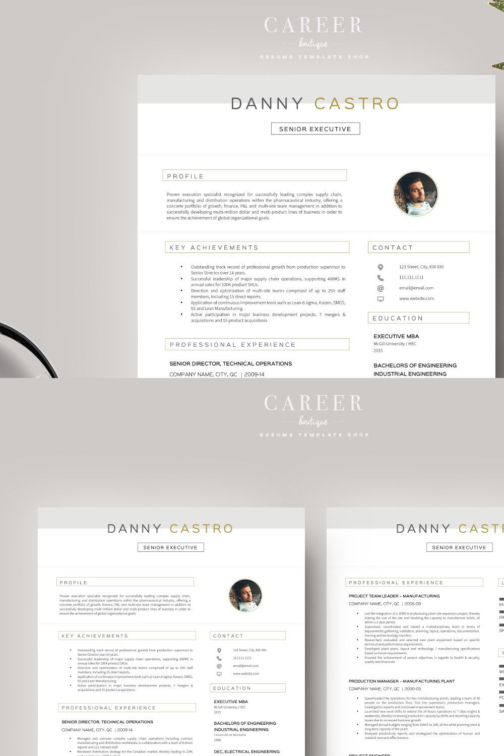 Modern Resume & Coverletter Template pinterest preview image.