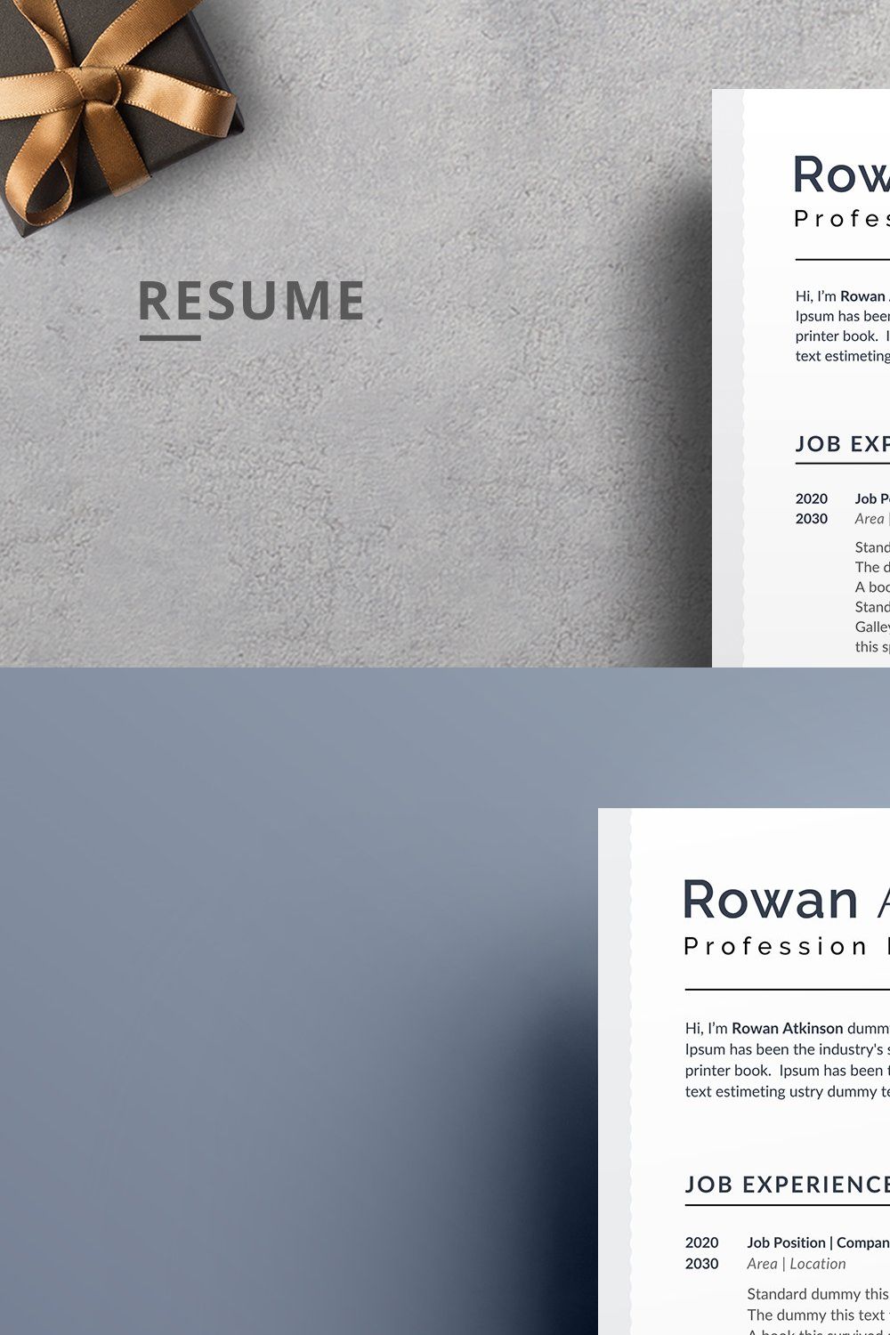 Modern Resume/CV Word pinterest preview image.