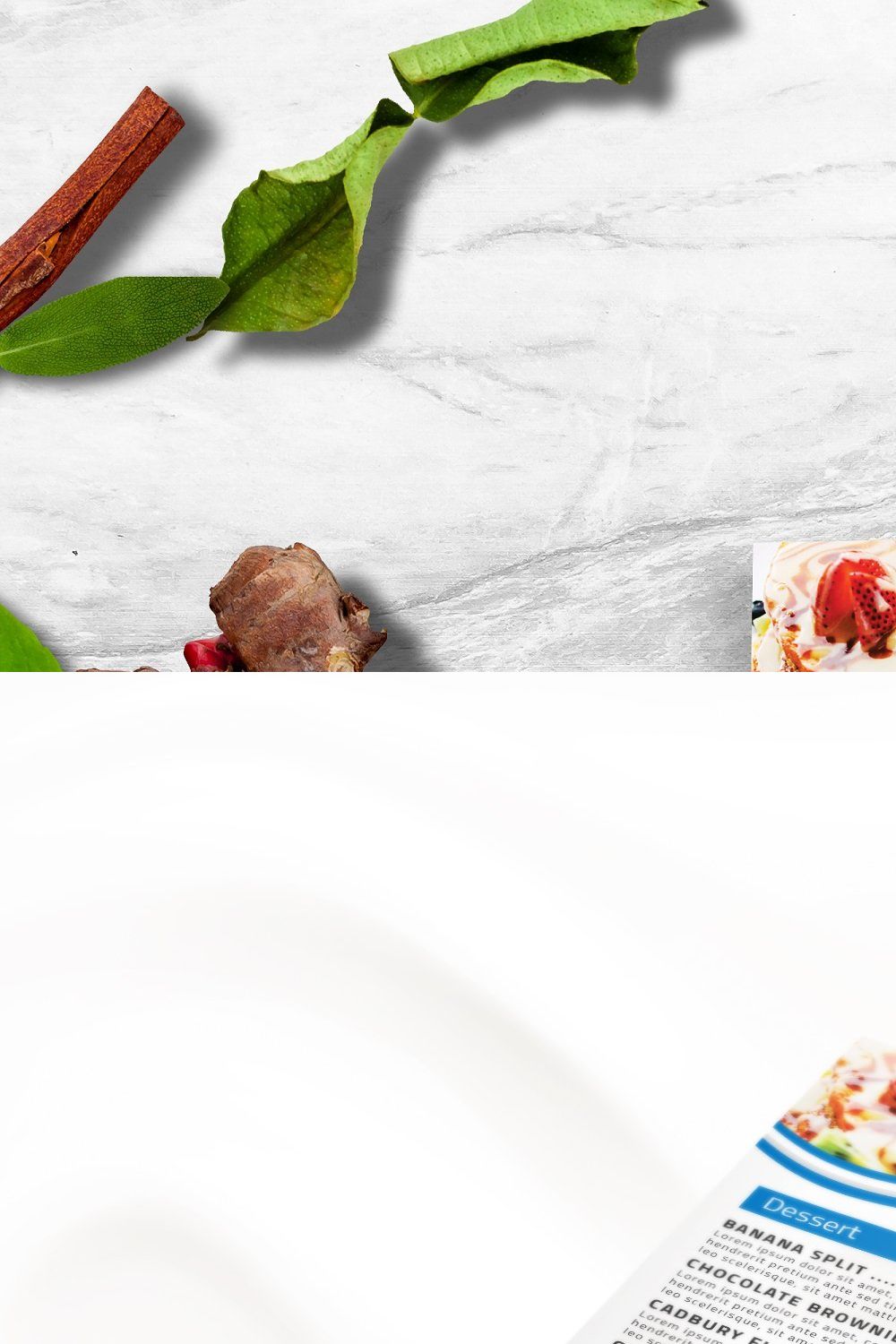 Modern TriFold Food Menu Template pinterest preview image.