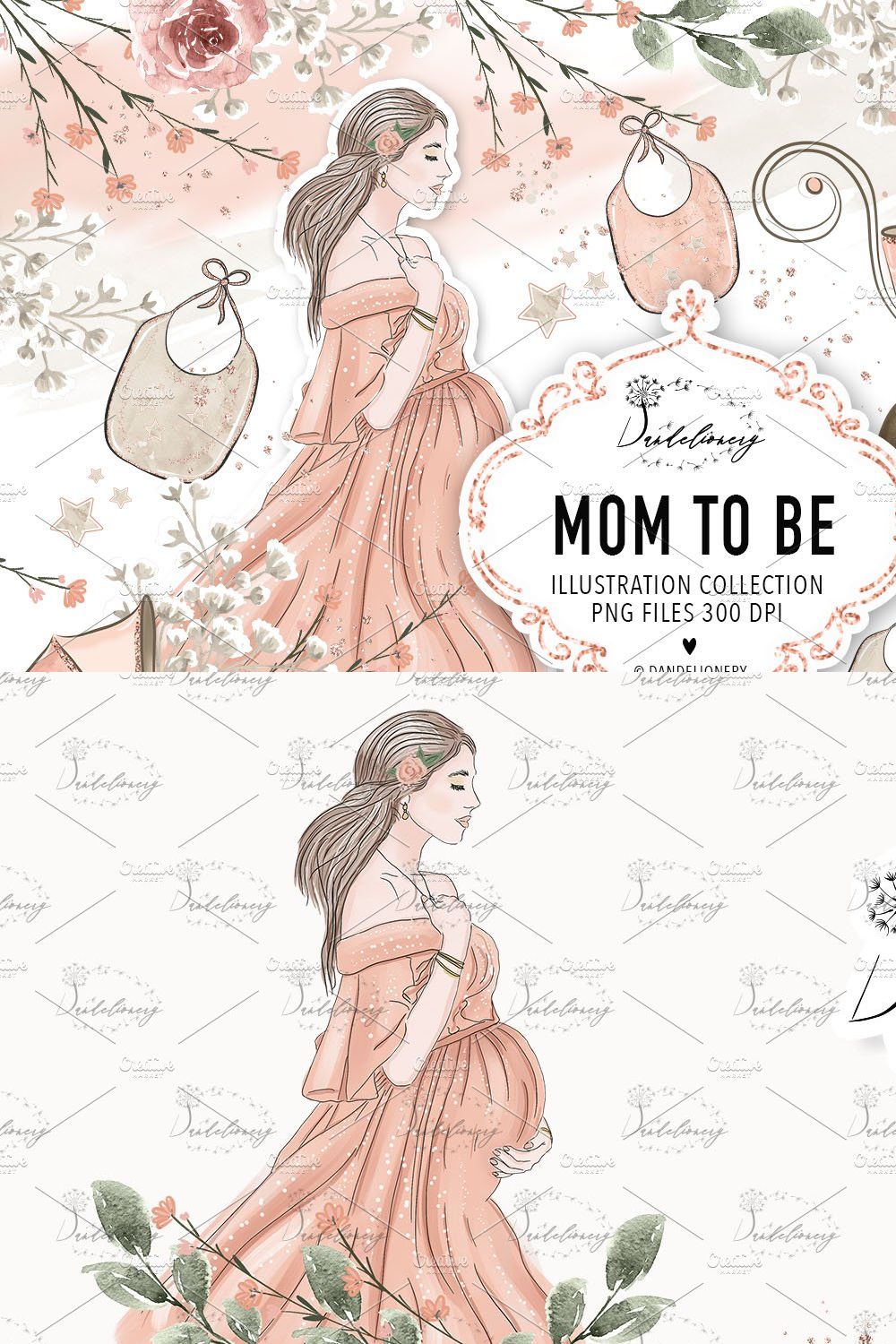 Mom to be design pinterest preview image.