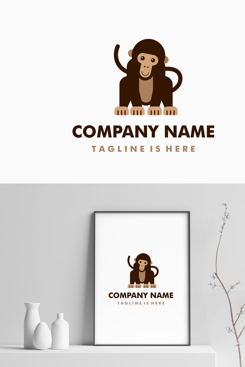 monkey chimp logo pinterest preview image.