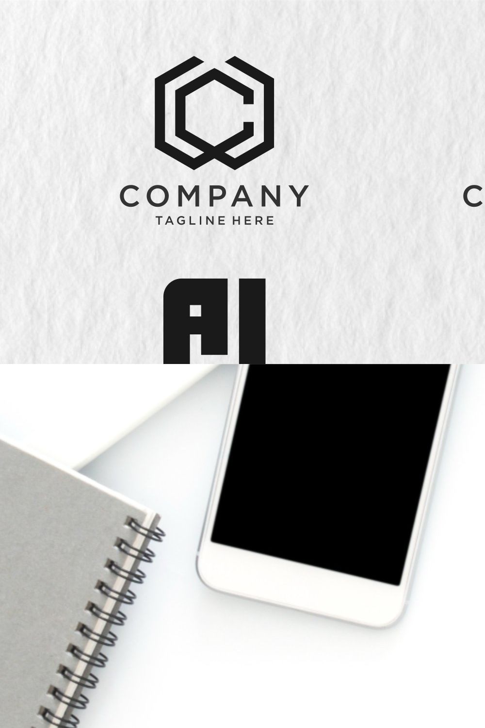 monogram logo design - SVG file pinterest preview image.