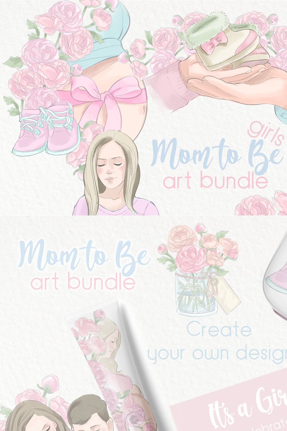 Mother to be PNG Clip Art. Pregnancy pinterest preview image.