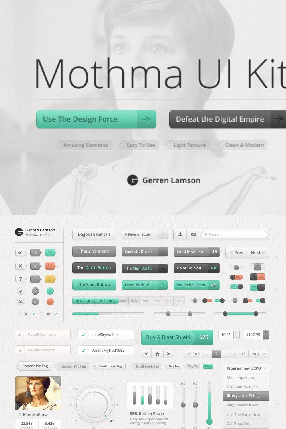 Mothma UI Kit pinterest preview image.