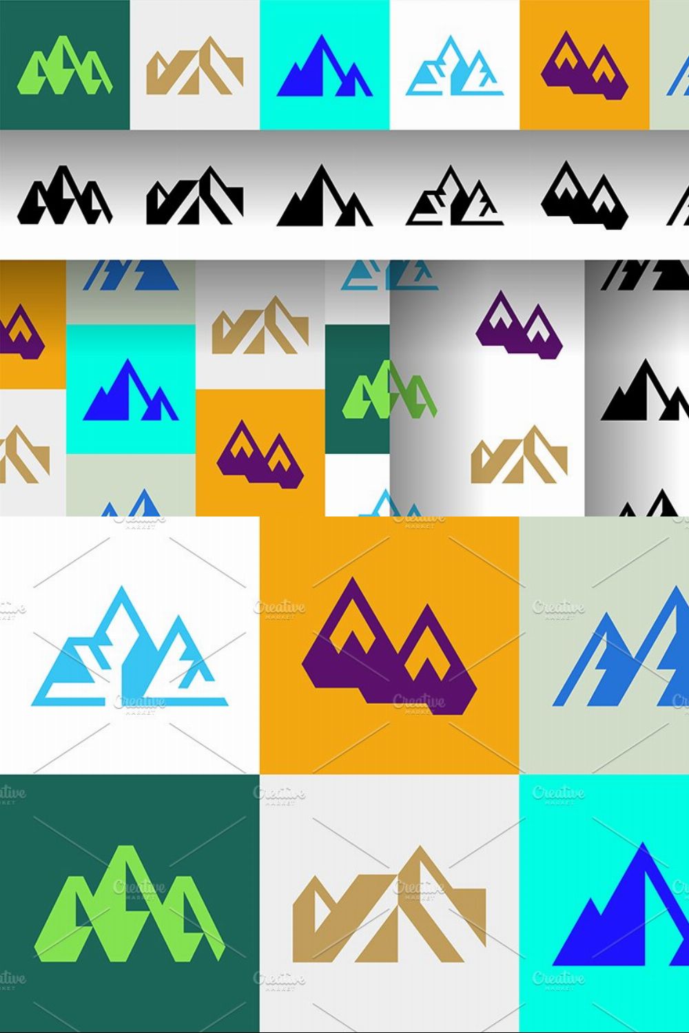 Mountain Set + pattern pinterest preview image.