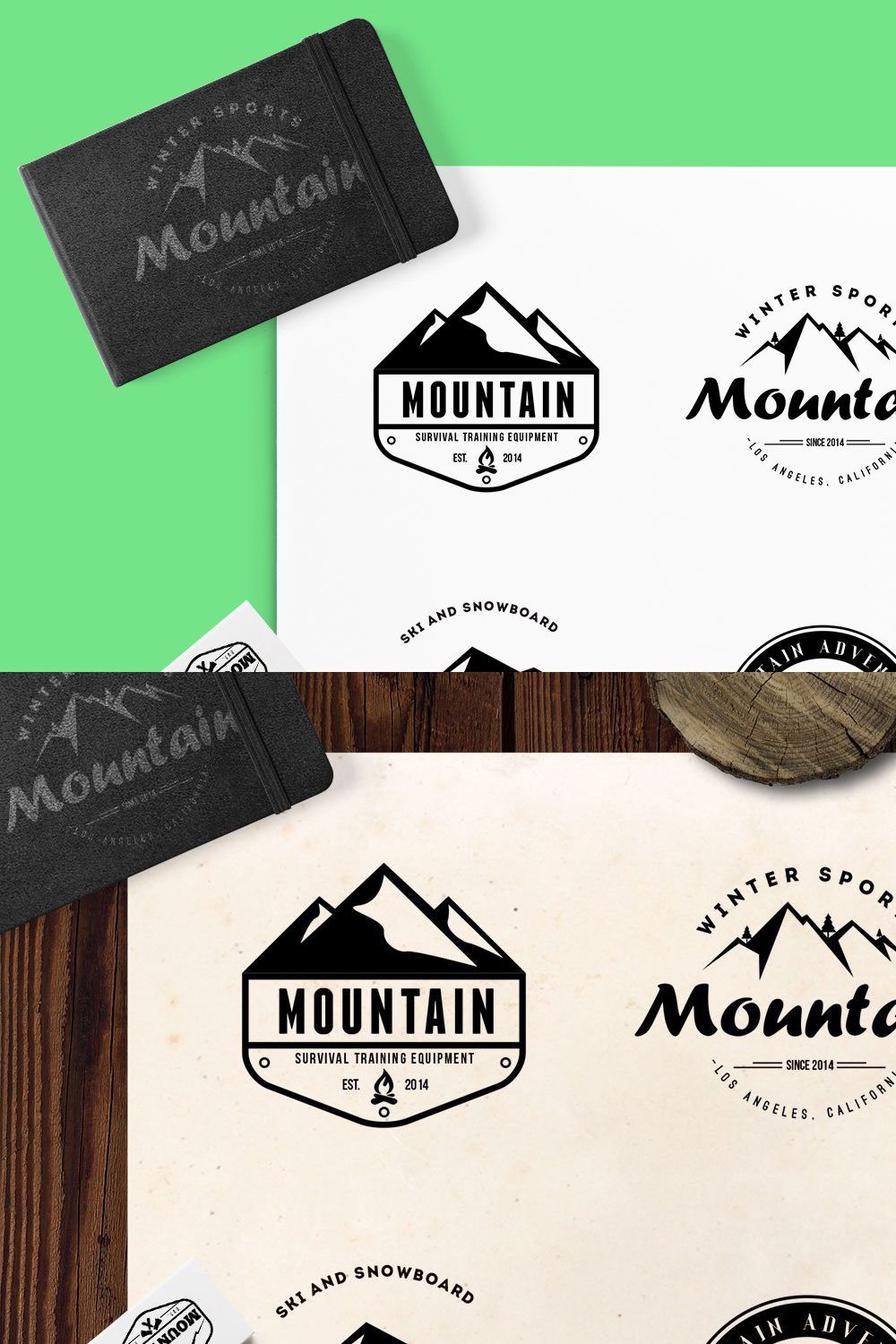 Mountain Vintage Badges pinterest preview image.