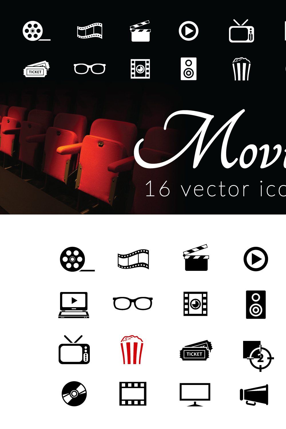 MOVIE - vector icons pinterest preview image.