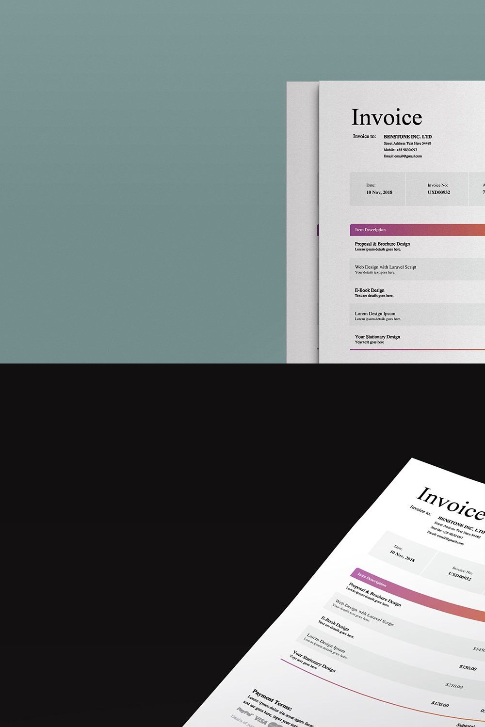 Ms Word Invoice Template pinterest preview image.