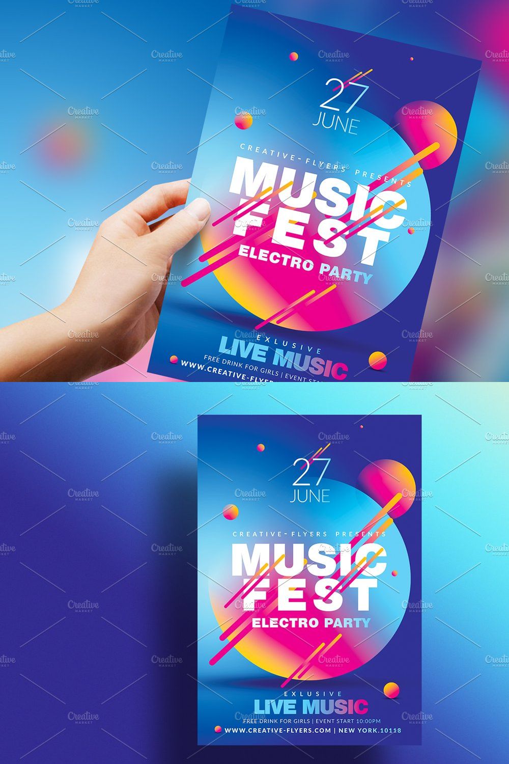 Music Festival Flyer and Posters pinterest preview image.