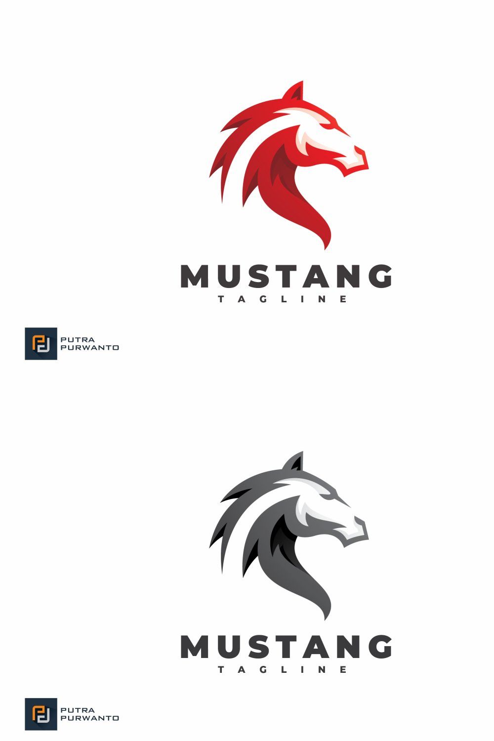 Mustang - Logo Template pinterest preview image.