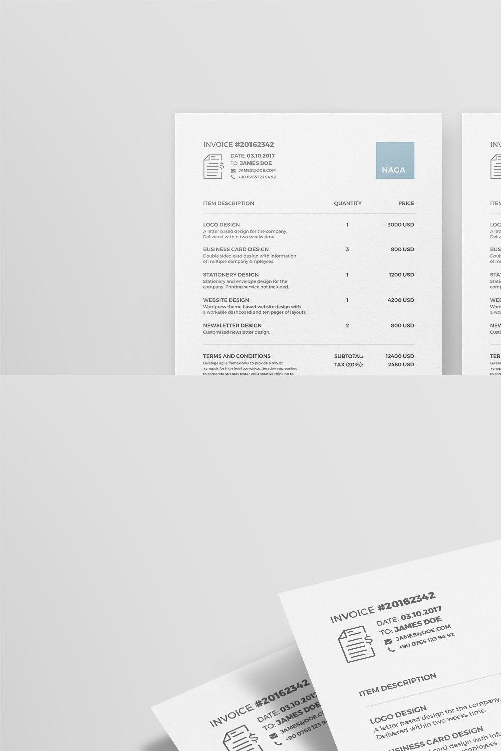 Naga - Invoice Template pinterest preview image.