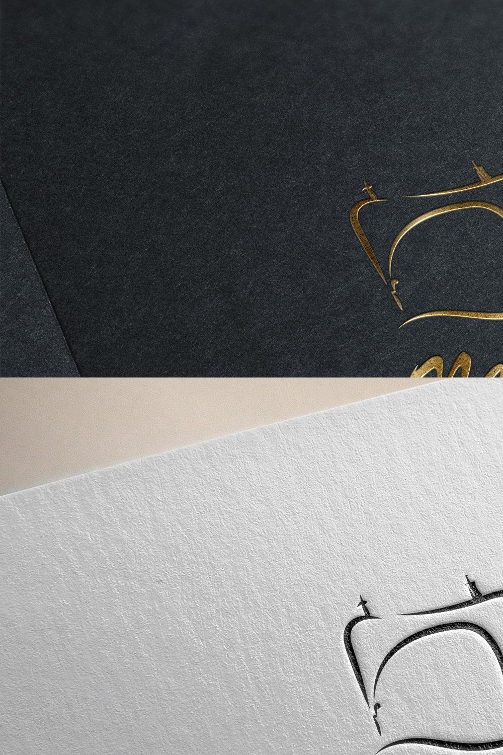 Natalie. Calligraphic Logo Template pinterest preview image.