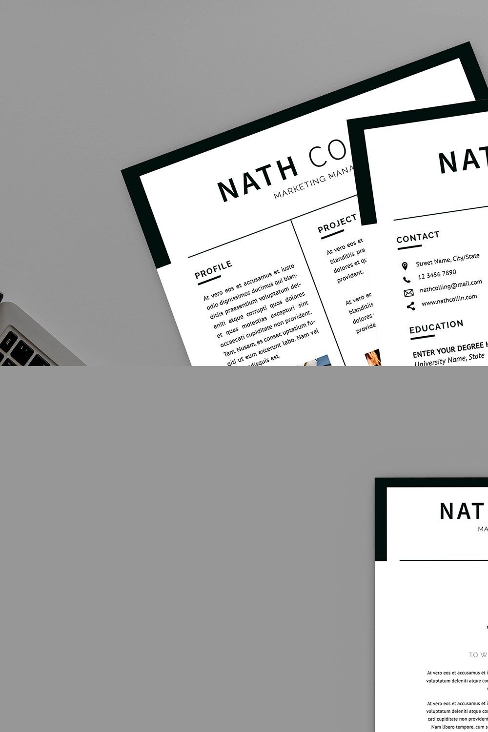 Nath Marketing Resume Designer pinterest preview image.