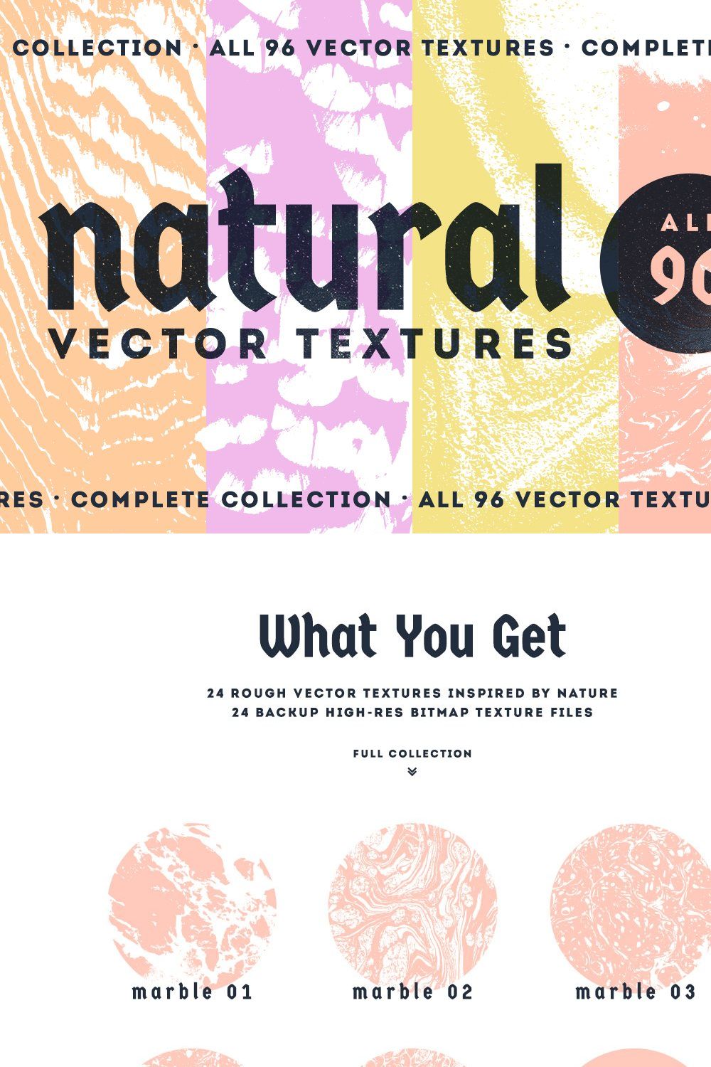 Natural Vector Textures | COMPLETE pinterest preview image.