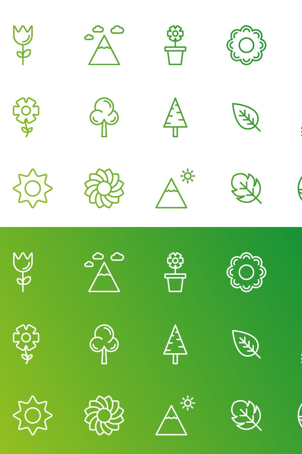 Nature and Garden Icons pinterest preview image.