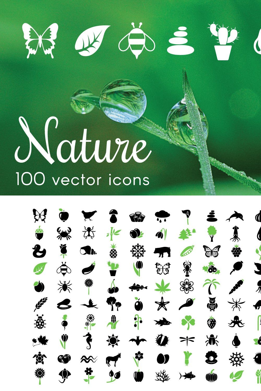 NATURE - vector icons pinterest preview image.