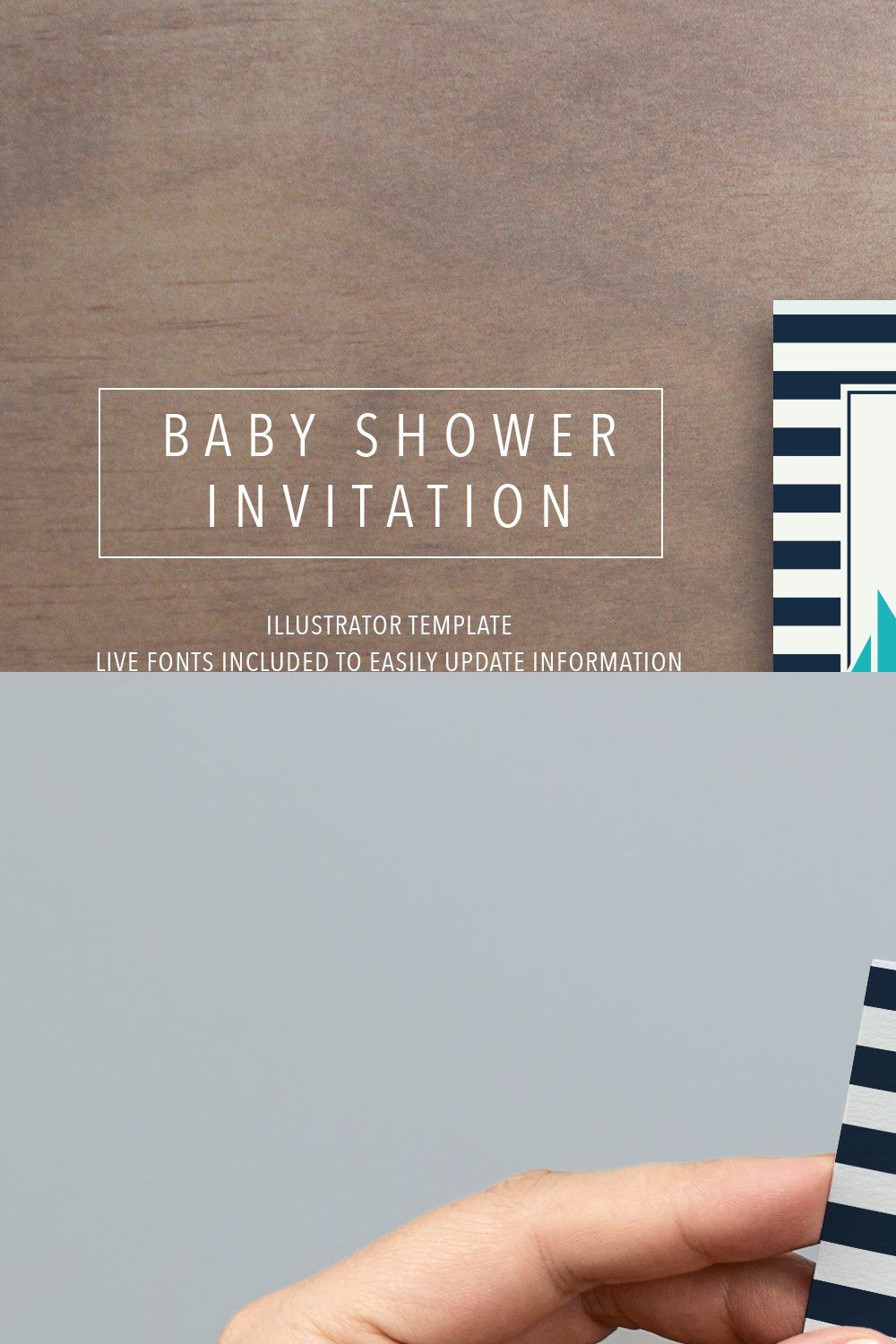 Nautical Baby Shower Invitation pinterest preview image.