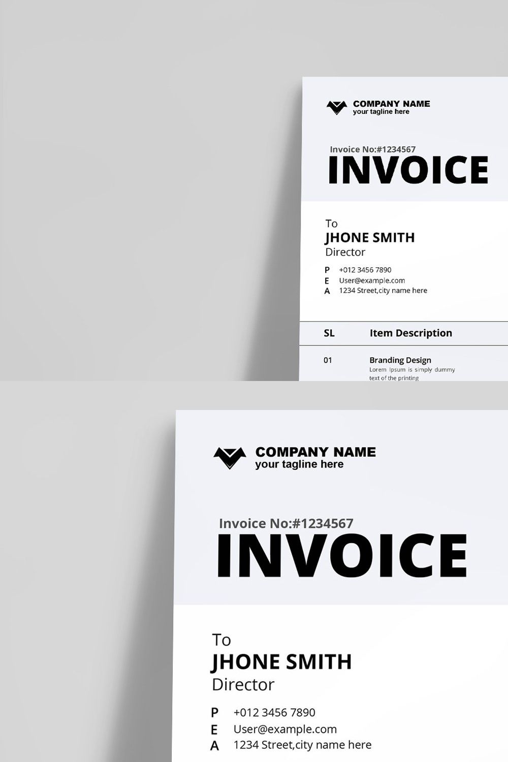 New Invoice Layout pinterest preview image.