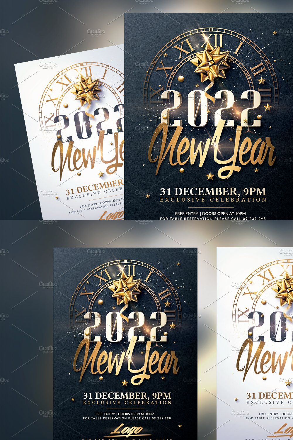 New Year Invitation - Psd Package pinterest preview image.