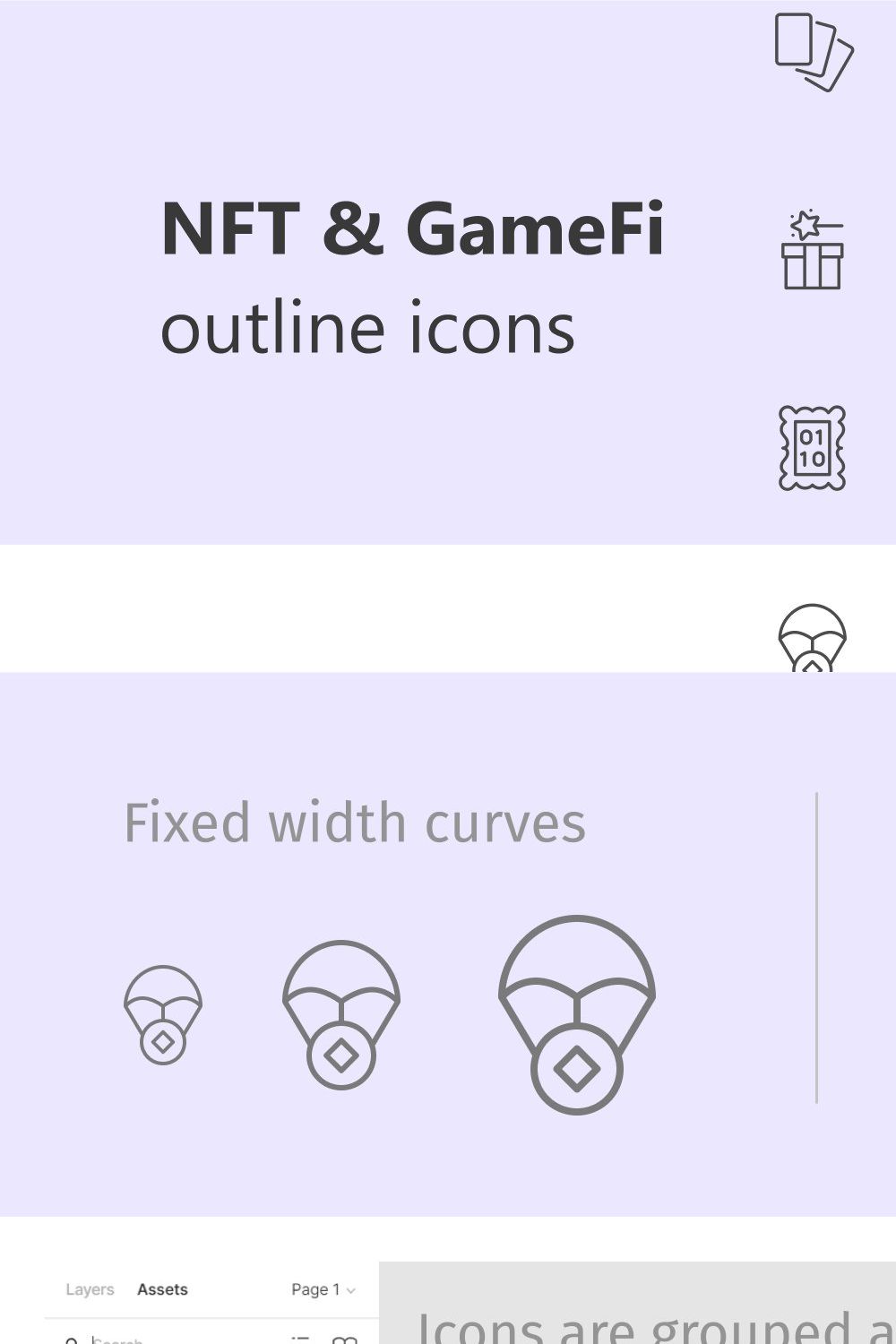 NFT & GameFi outline icons pinterest preview image.