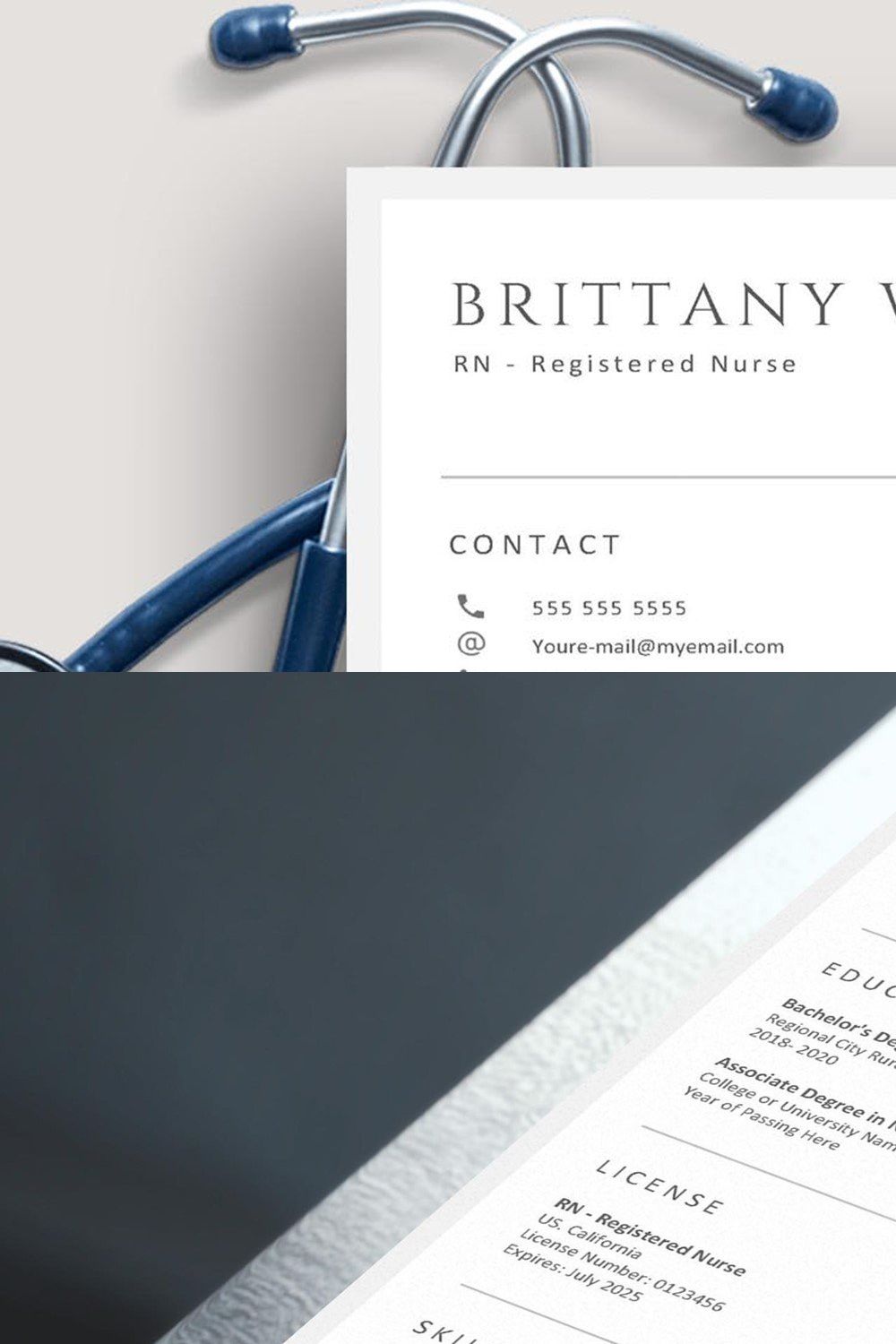 Nurse practitioner resume template pinterest preview image.