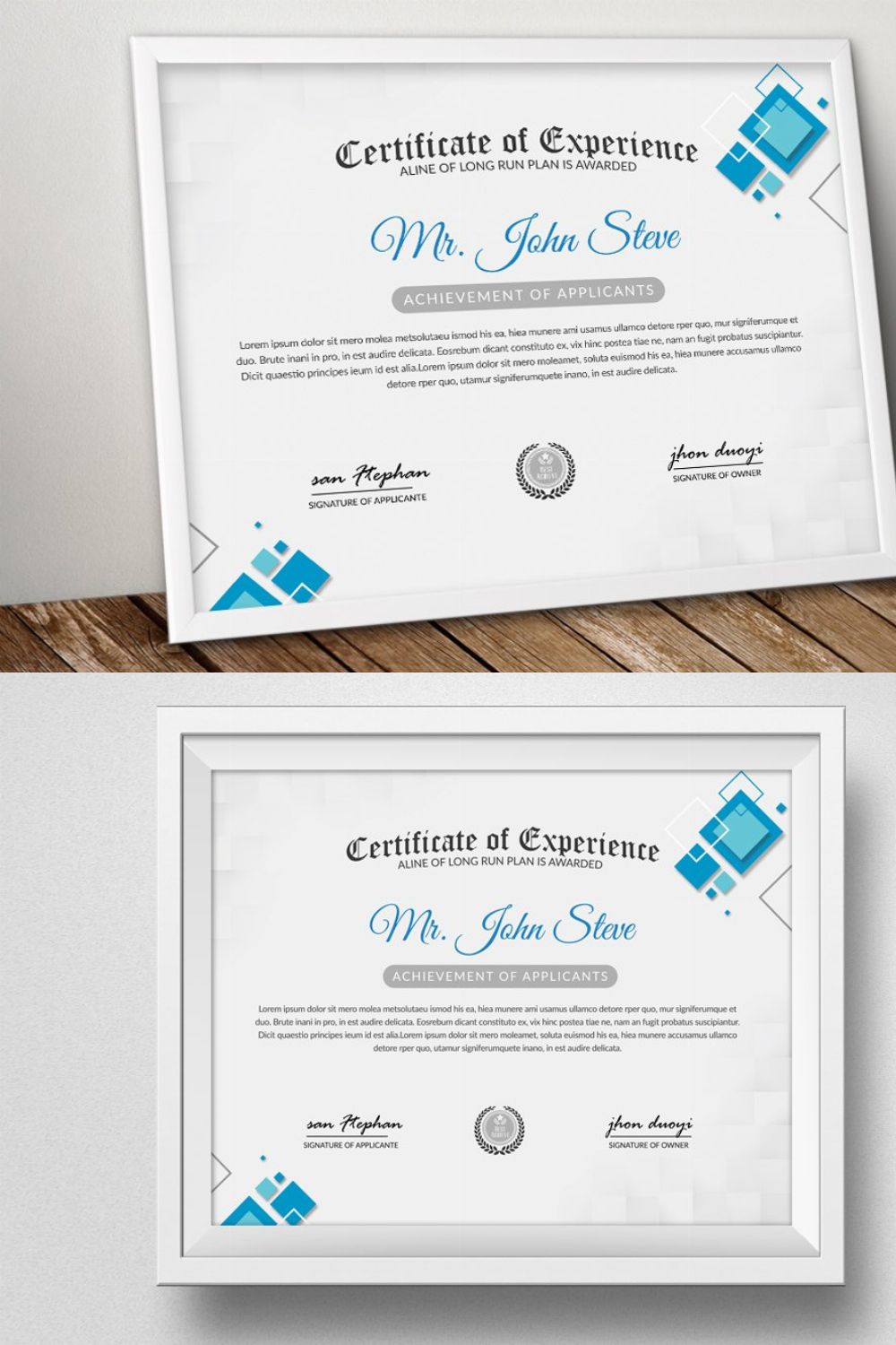 Office Word Certificate Template pinterest preview image.