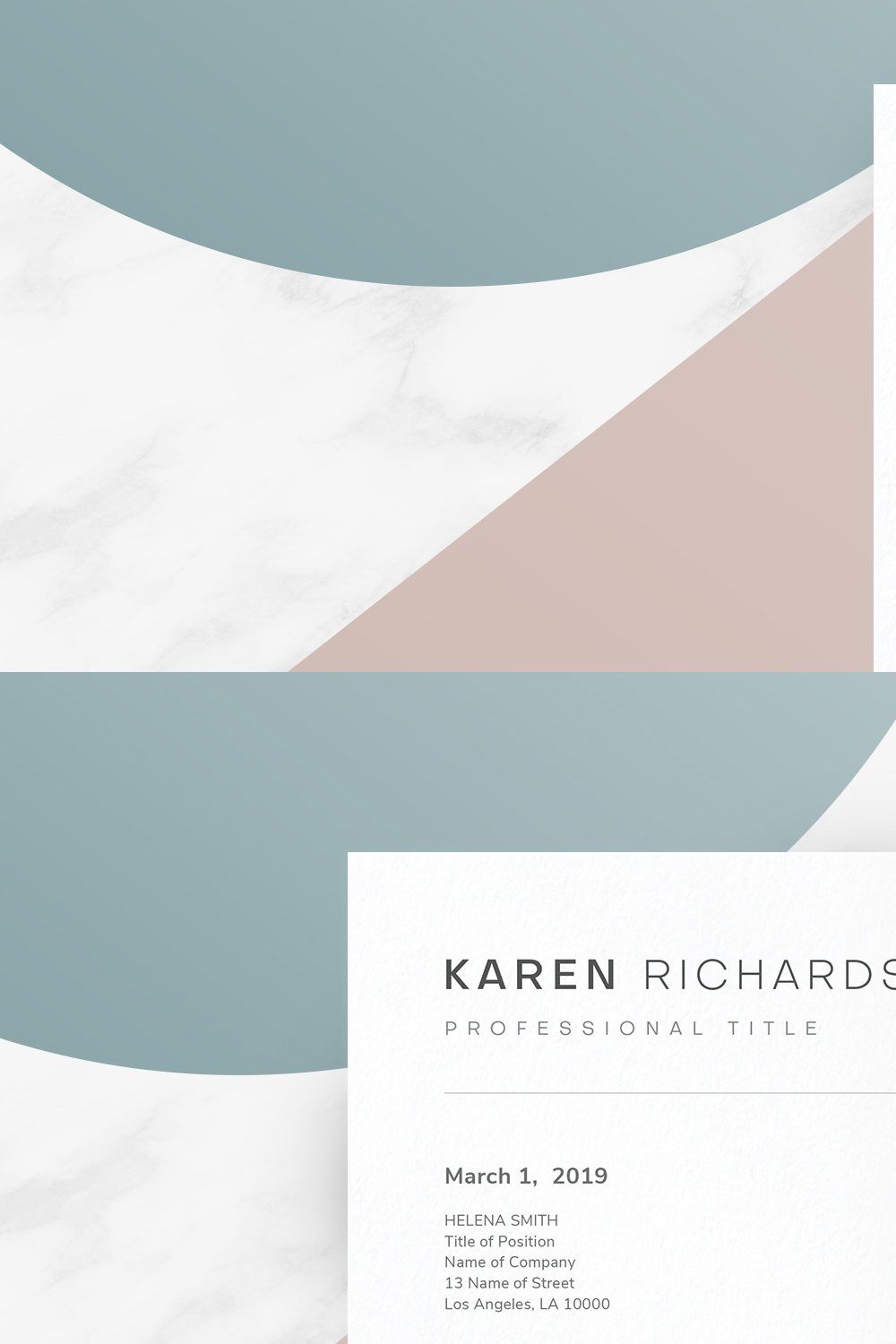 One Page Resume Template pinterest preview image.