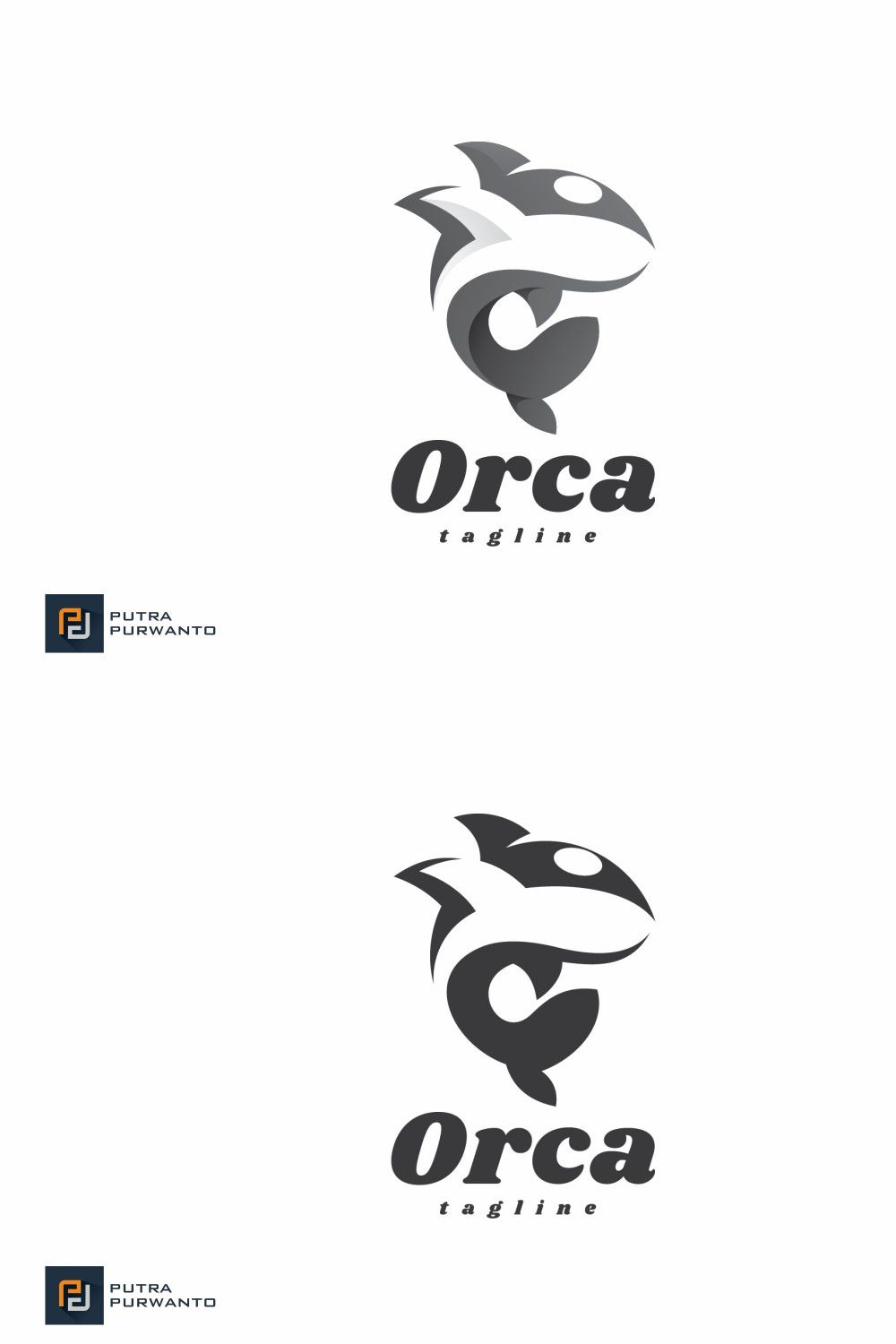 Orca Killer Whale - Logo Template pinterest preview image.