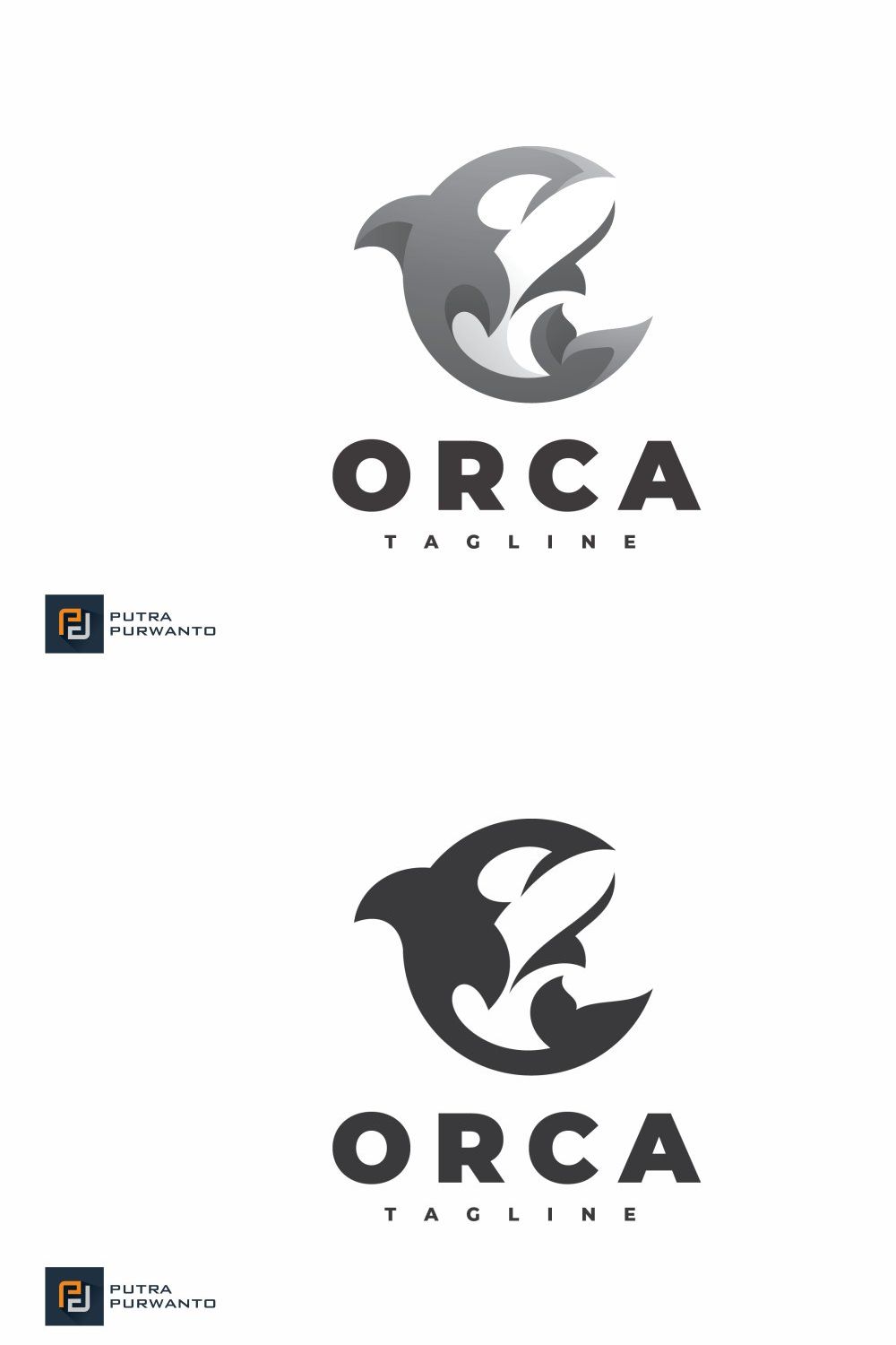 Orca Whale - Logo Template pinterest preview image.