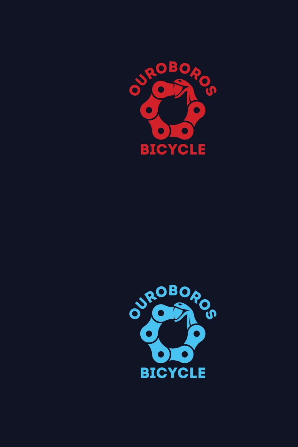 Ouroboros Bicycle Logo Template pinterest preview image.