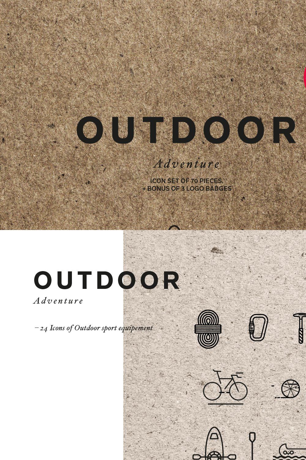 Outdoor Adventure Icon Set pinterest preview image.