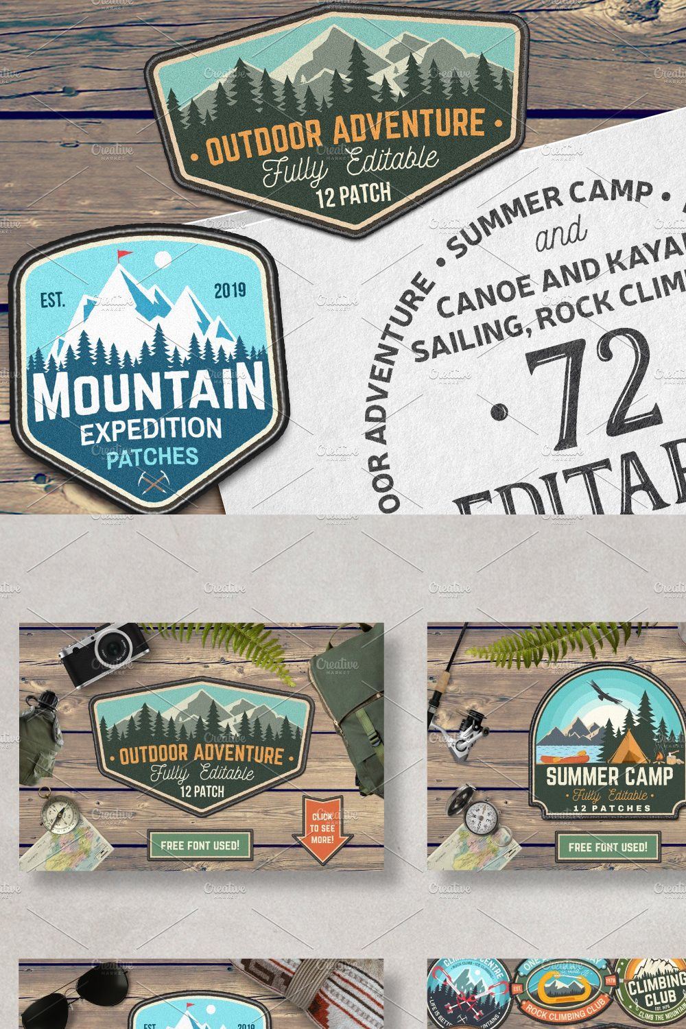 Outdoor Adventure Patches/Badges pinterest preview image.