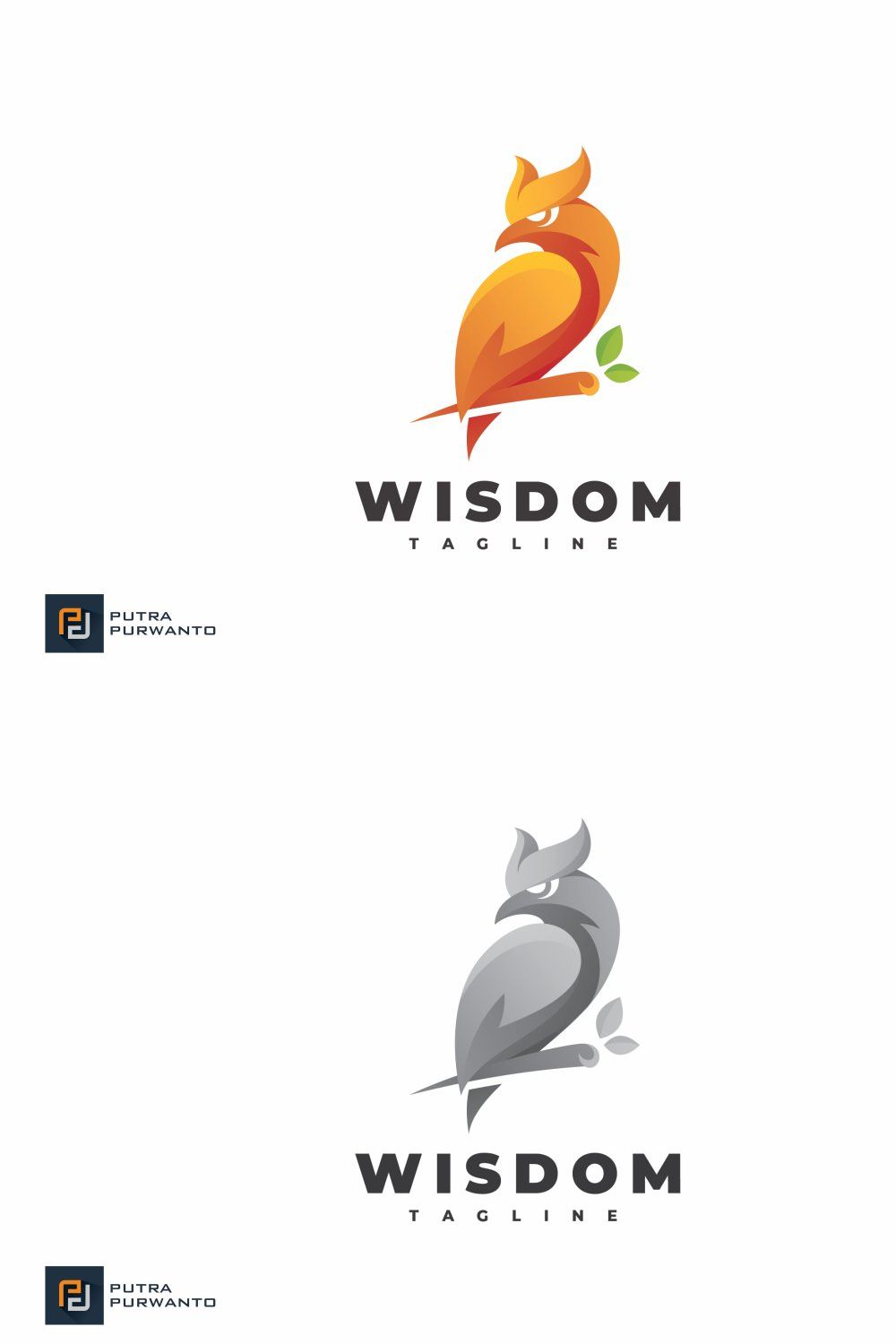 Owl Bird - Logo Template pinterest preview image.