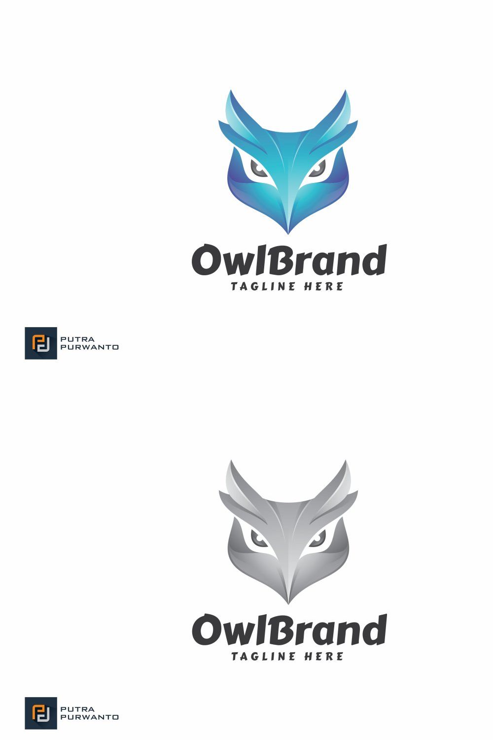 Owl Brand - Logo Template pinterest preview image.