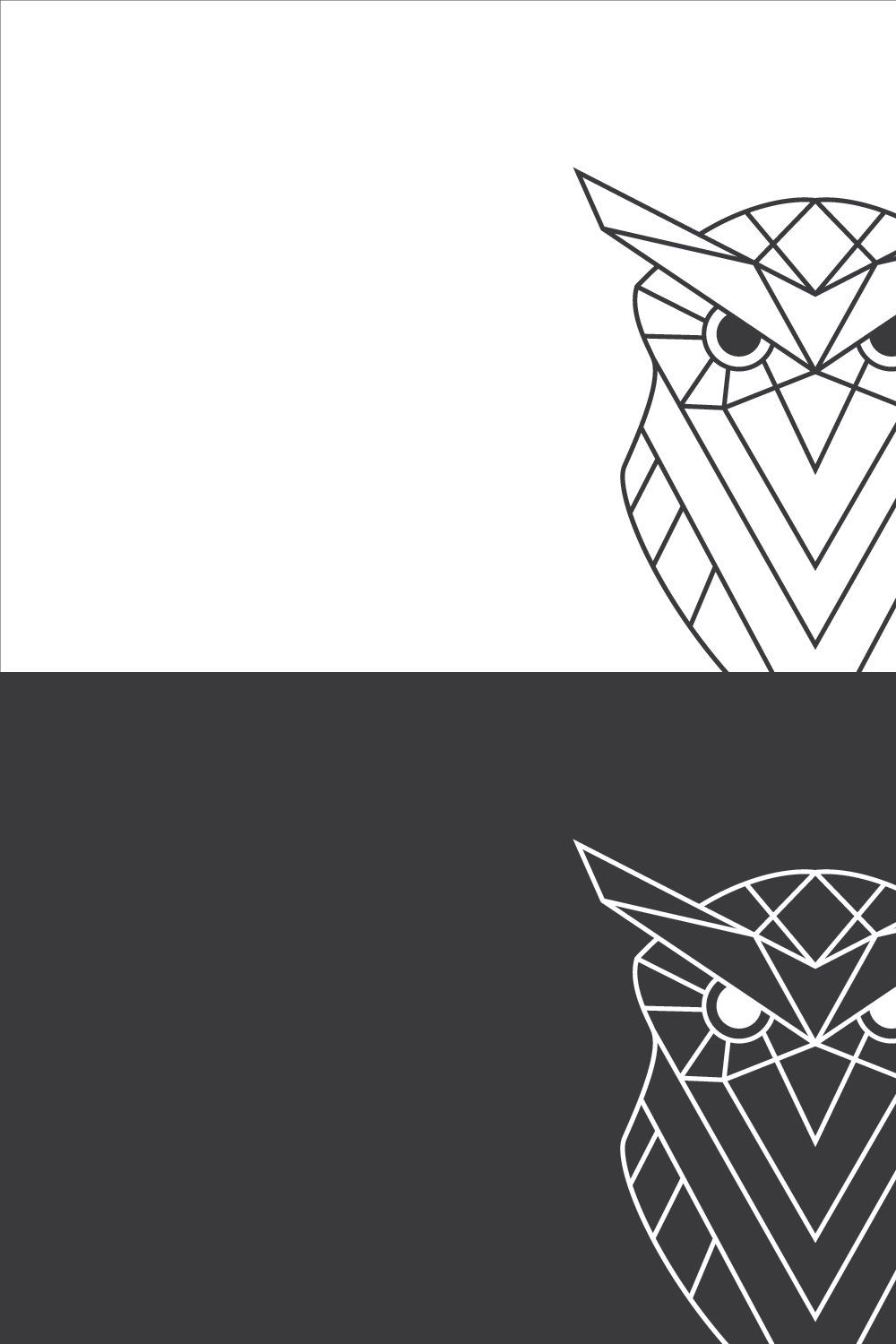 Owl Logo Template pinterest preview image.