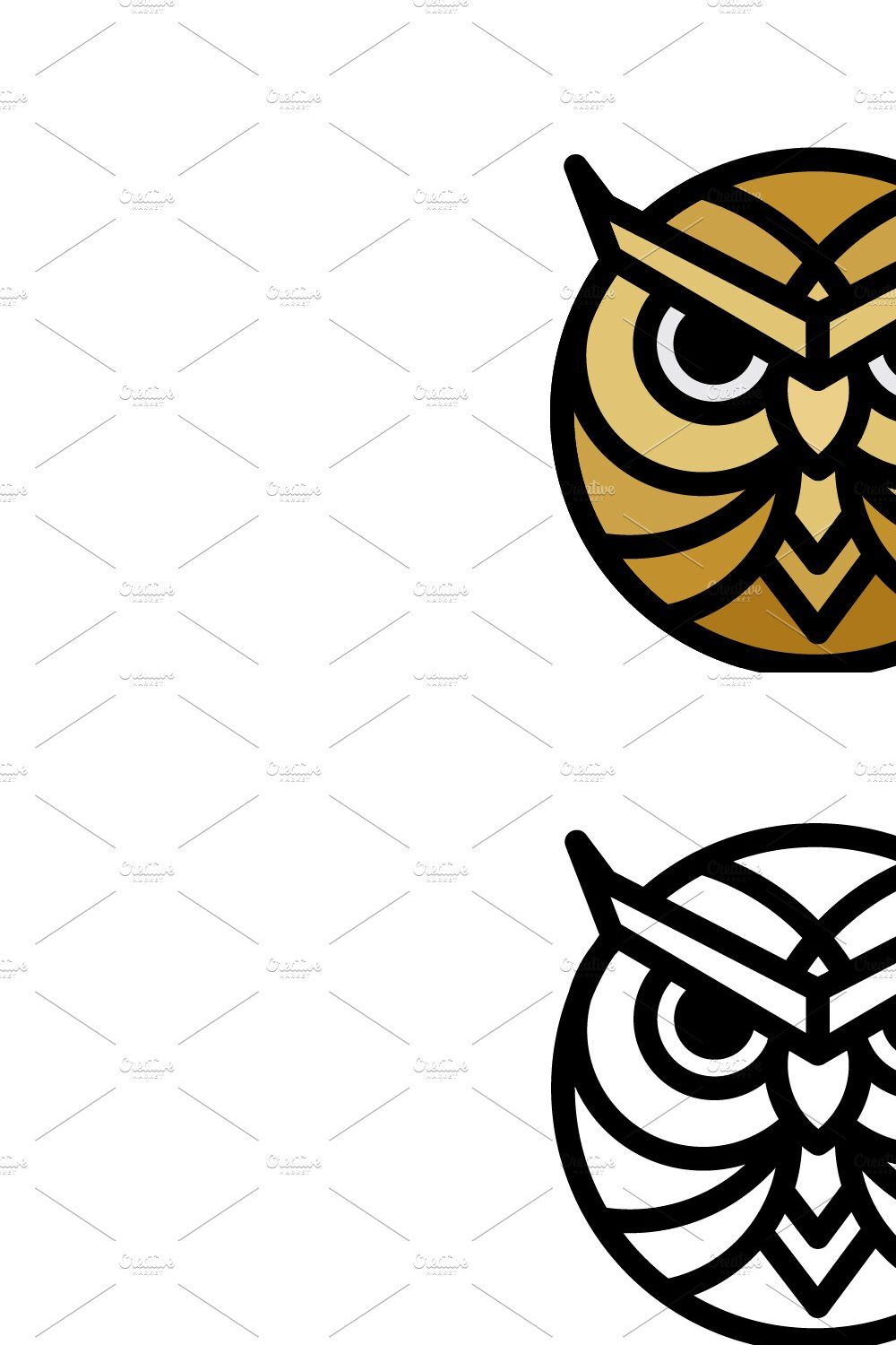 Owl Logo Template pinterest preview image.
