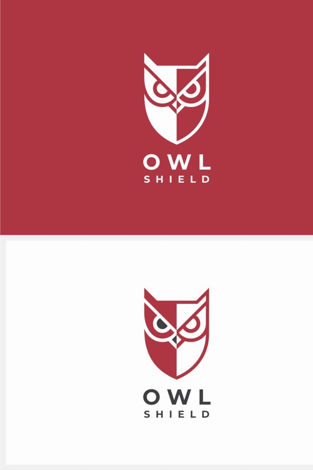 Owl Shield Logo Template pinterest preview image.