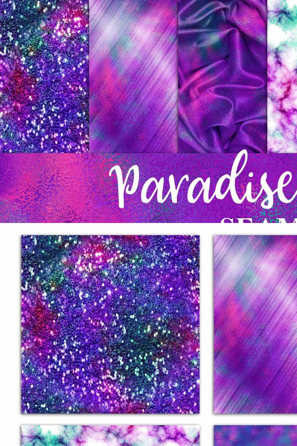 Paradise Textures Digital Paper pinterest preview image.