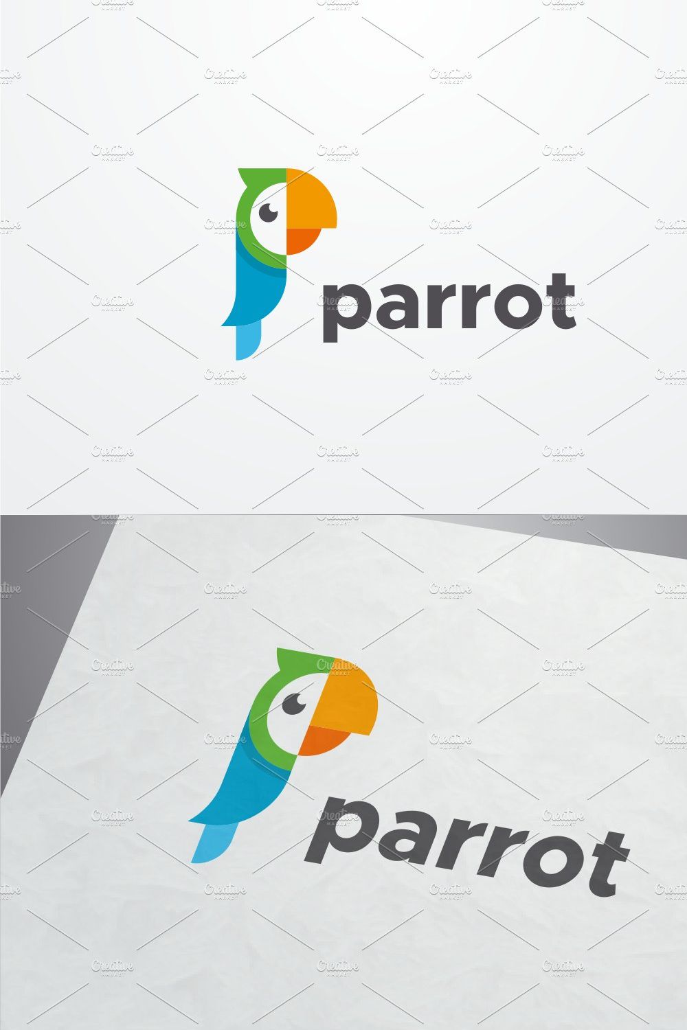 Parrot Bird Logo pinterest preview image.