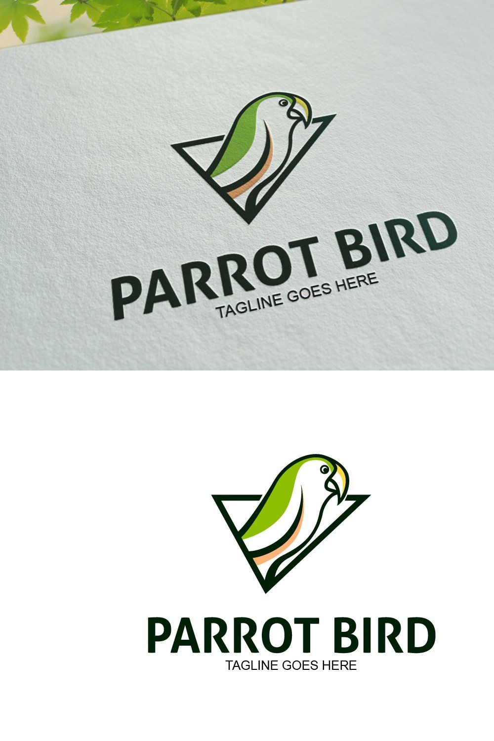 Parrot Bird Logo Template pinterest preview image.