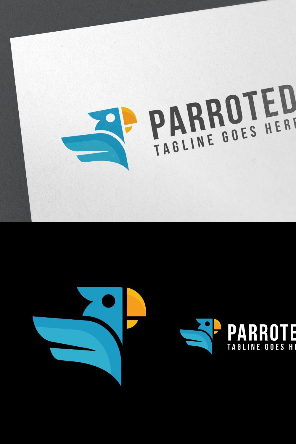 Parrot Logo Template pinterest preview image.