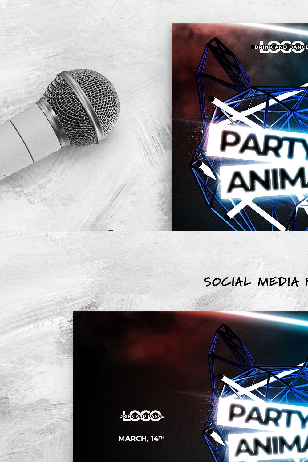 Party Animal Flyer Template pinterest preview image.